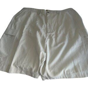 NWT The Foundry Mens Big & Tall Lyocell Blend Cargo Shorts Sz 46 Beige MSRP $60